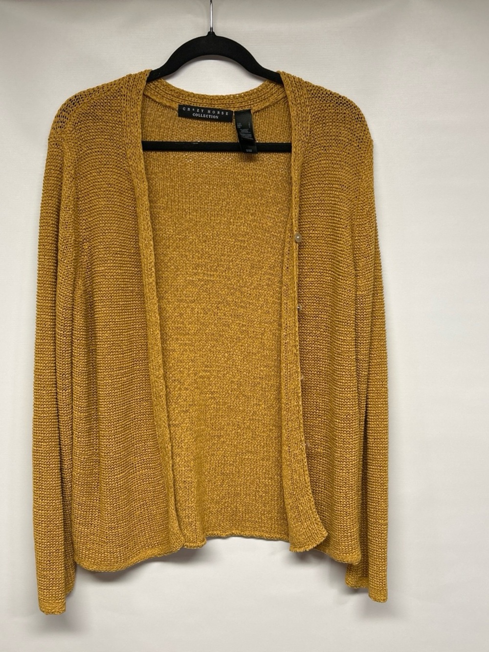 Crazy Horse Collection Mustard Open-Front Women's Cardigan